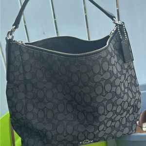 Coach Dark Gray Signature Hobo Bag